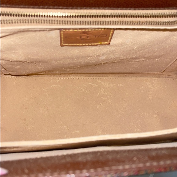 Etro 96’ Paisley Satchel In Brown with Gold Accent - Picture 8 of 17